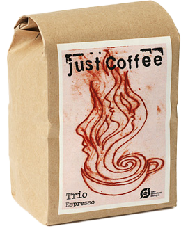 Se Trio - Mørkristet espresso kaffe 250 g hos Teogkaffesalonen.dk