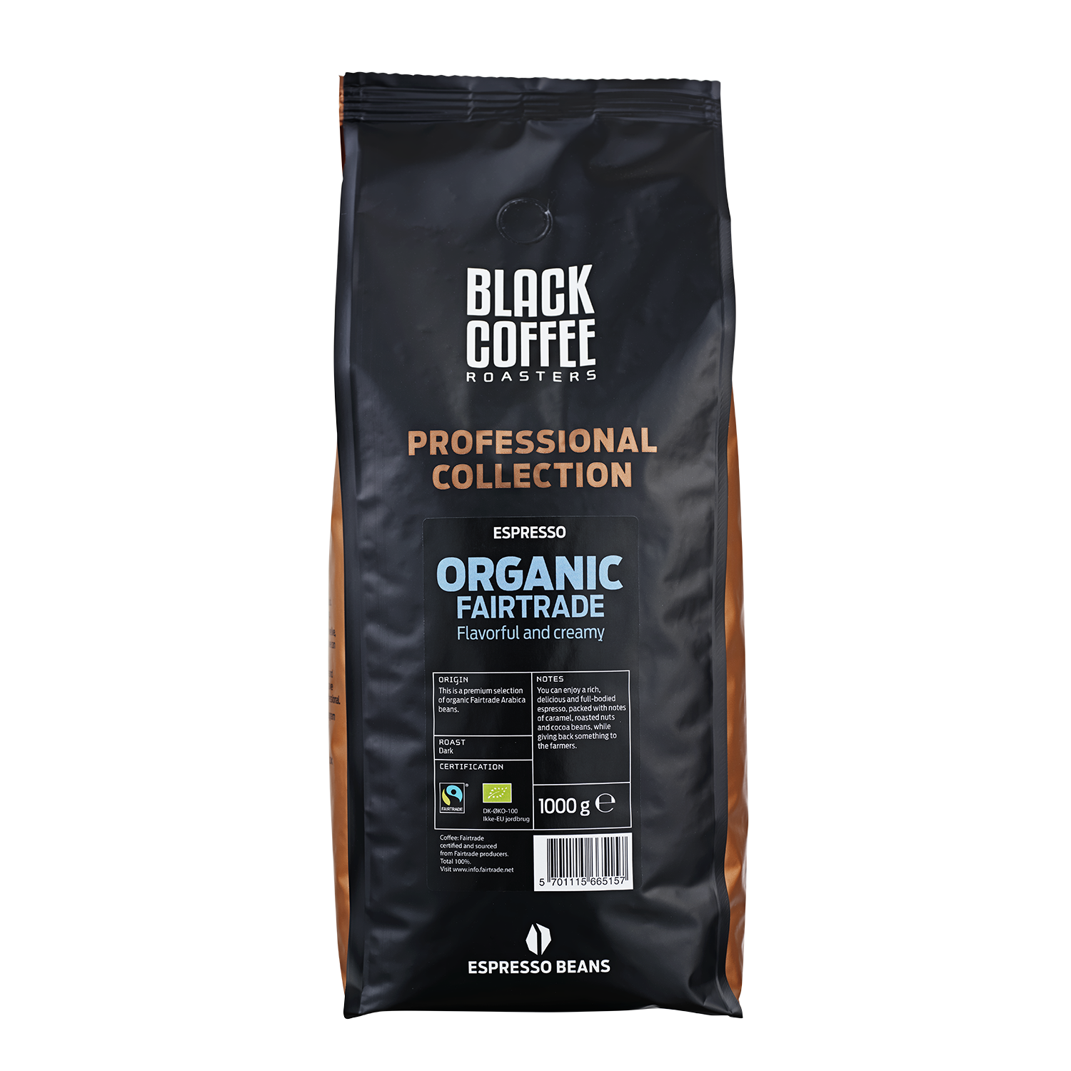 BCR pro Organic Fairtrade Espresso 1kg Hele bønner ØKO