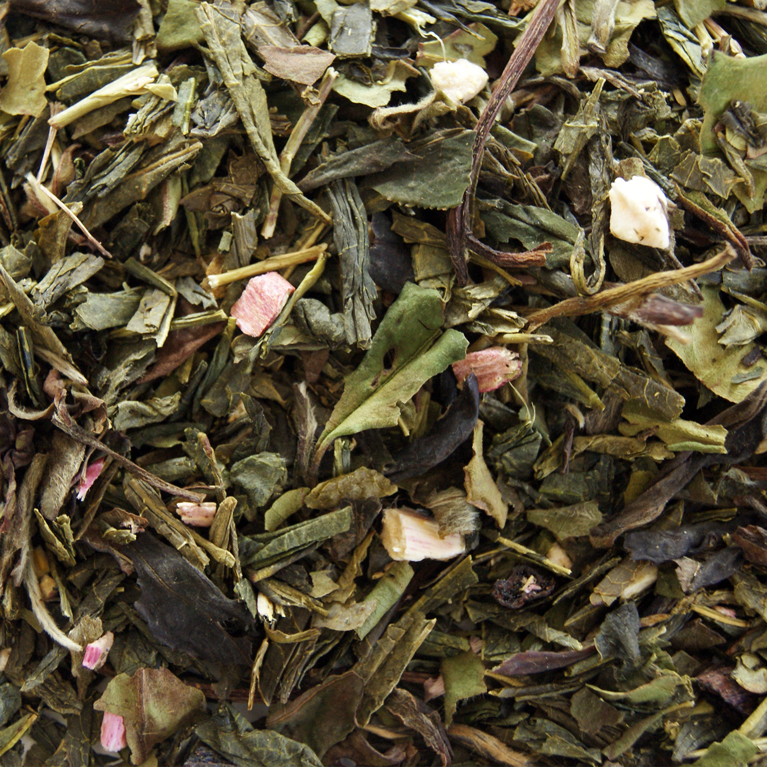 Grøn/Hvid te m rabarber og vaniljesmag 1 kg