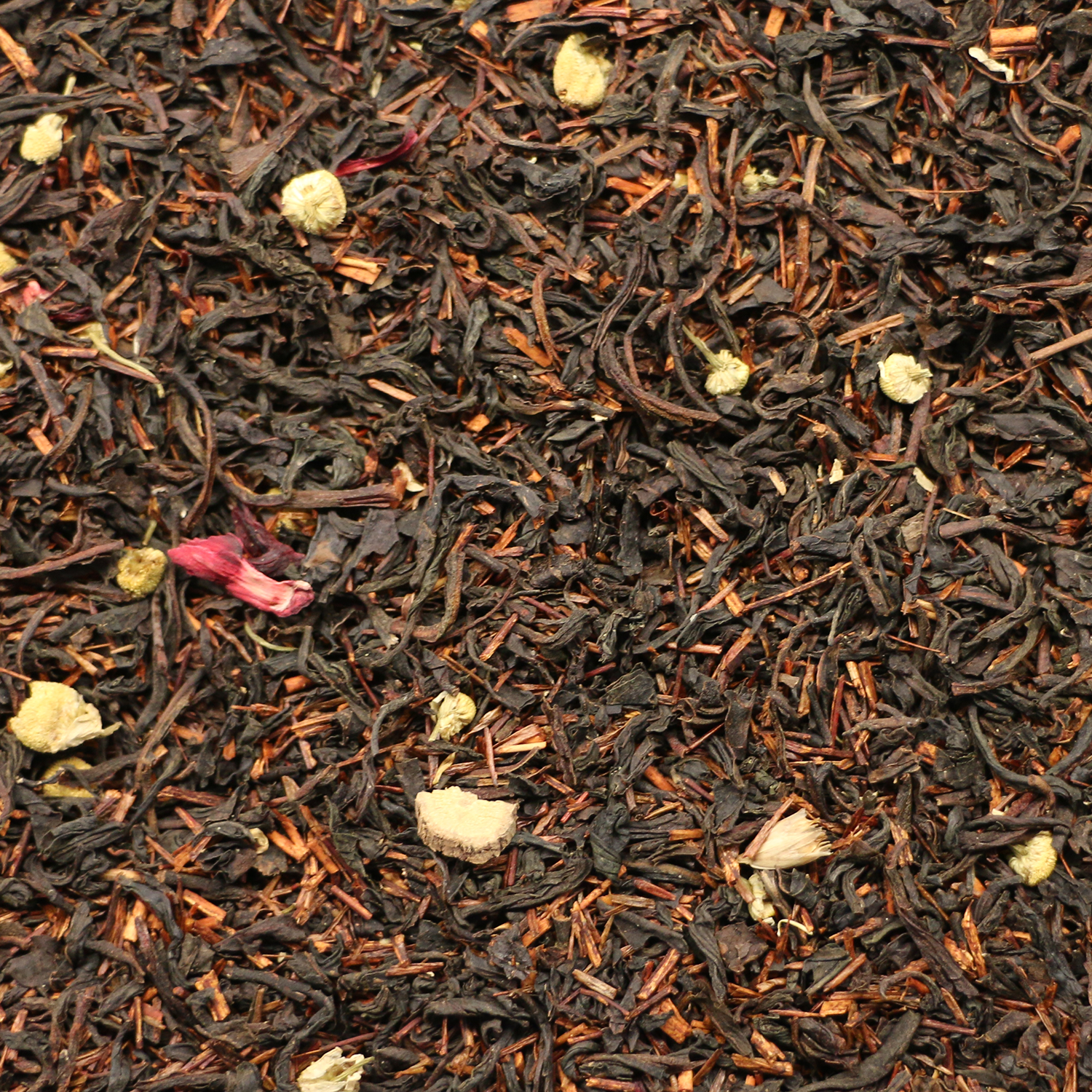 Se Rooibush og Ceylon te med hibiscus og kamille 100 g hos Teogkaffesalonen.dk