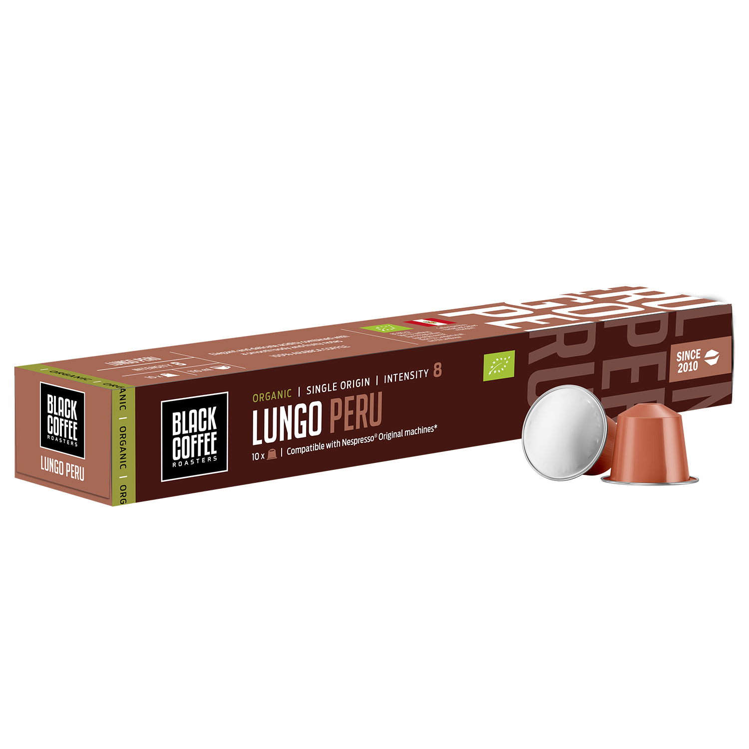 Black Cof. LUNGO PERU ORGANIC 10x5,5g Rr