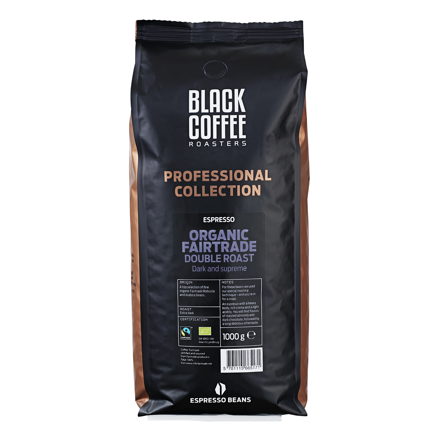 BCR pro Double Roast Organic Fair Espresso 1kg Hele Bnner KO