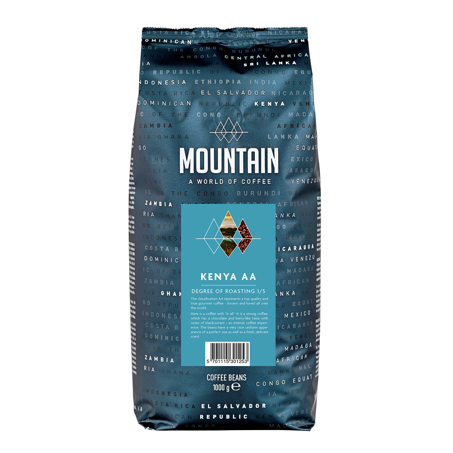 Mountain Kenya AA Hele bnner 1 kg
