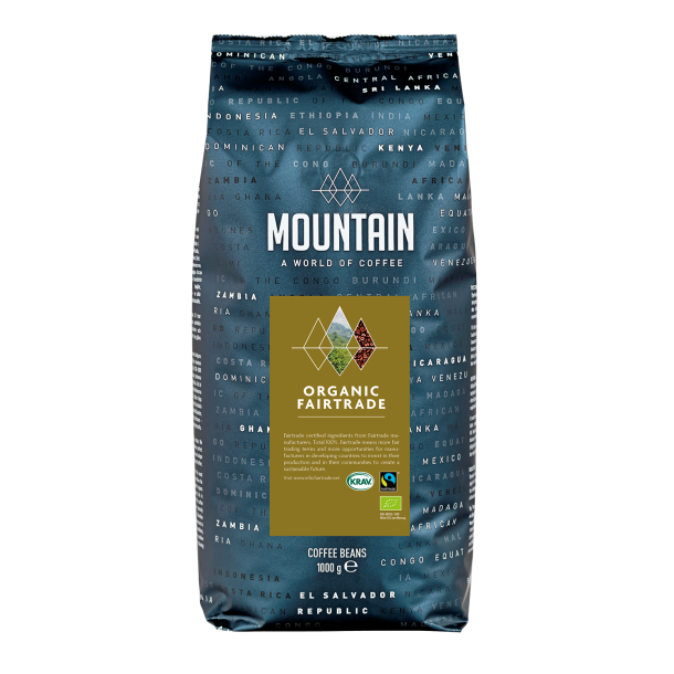 Mountain ko Fairtrade  Darkroast 1kg Hele bnner KRAV
