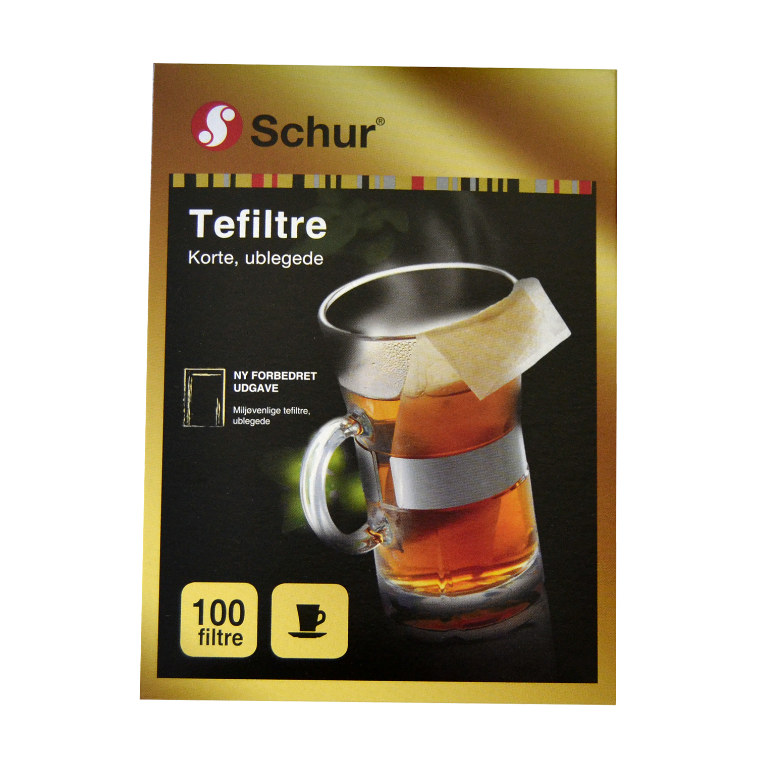 Schur tefilter, bleget, kort  