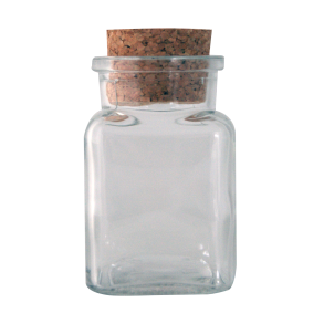 Korkglas firkantet 150 ml/1 gl