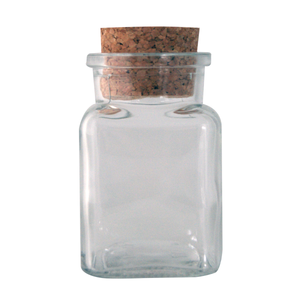 Korkglas firkantet 150 ml/1 gl
