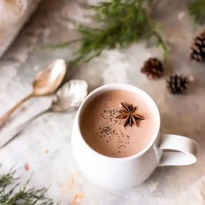 chai og kakao drik i tekop