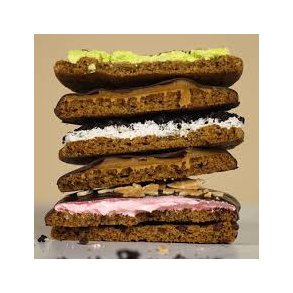 blandede cookies med forskellig overtrk