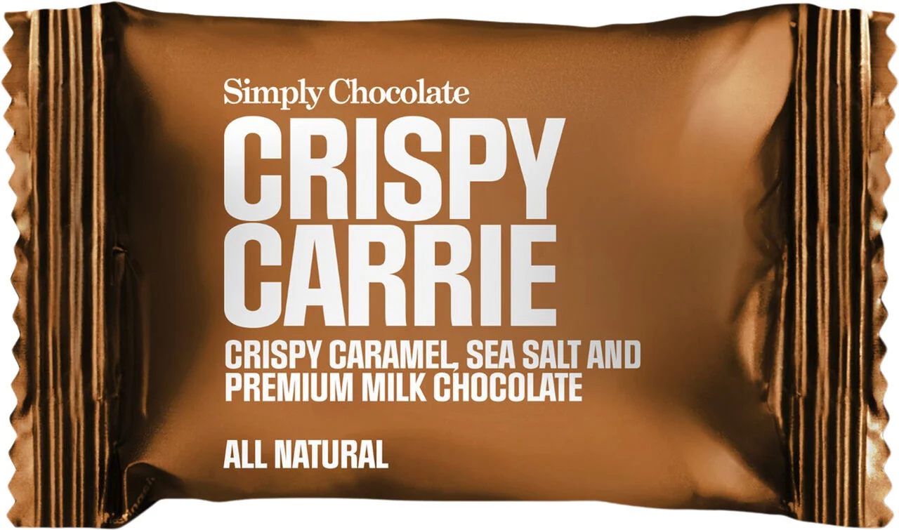 Se Mælkechokolade Bites med karamel og flagesalt, Crispy Carrie 10g hos Teogkaffesalonen.dk