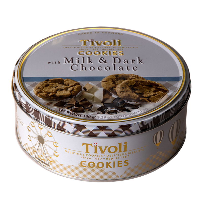 Tivoli cookies - Mælk og mørk chokolade