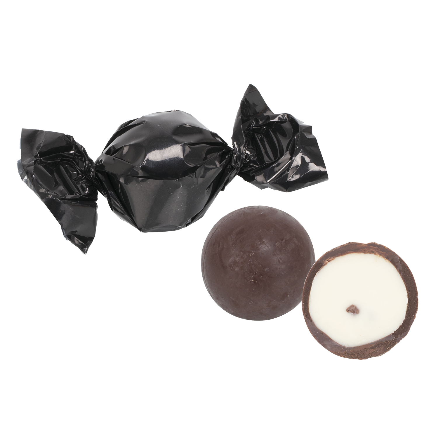 Billede af Chokolade kugler, straciatella, sort folie 1000g