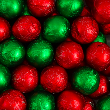 Billede af Røde og grønne chokoladekugler 1 kg