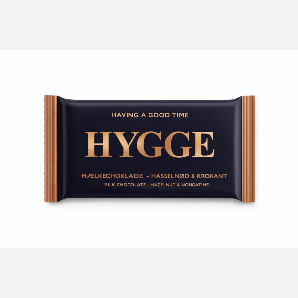 HYGGE - Chokoladeplade - M�lkechokolade, hasseln�d og krokant