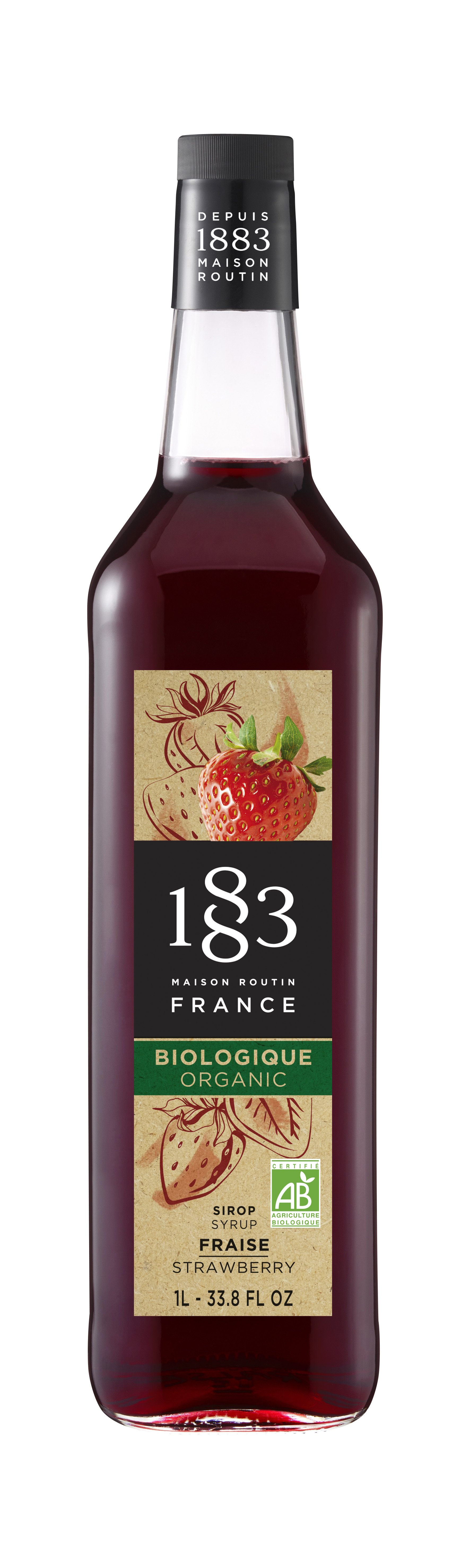 1883 jordbr sirup kologisk 1 liter glas