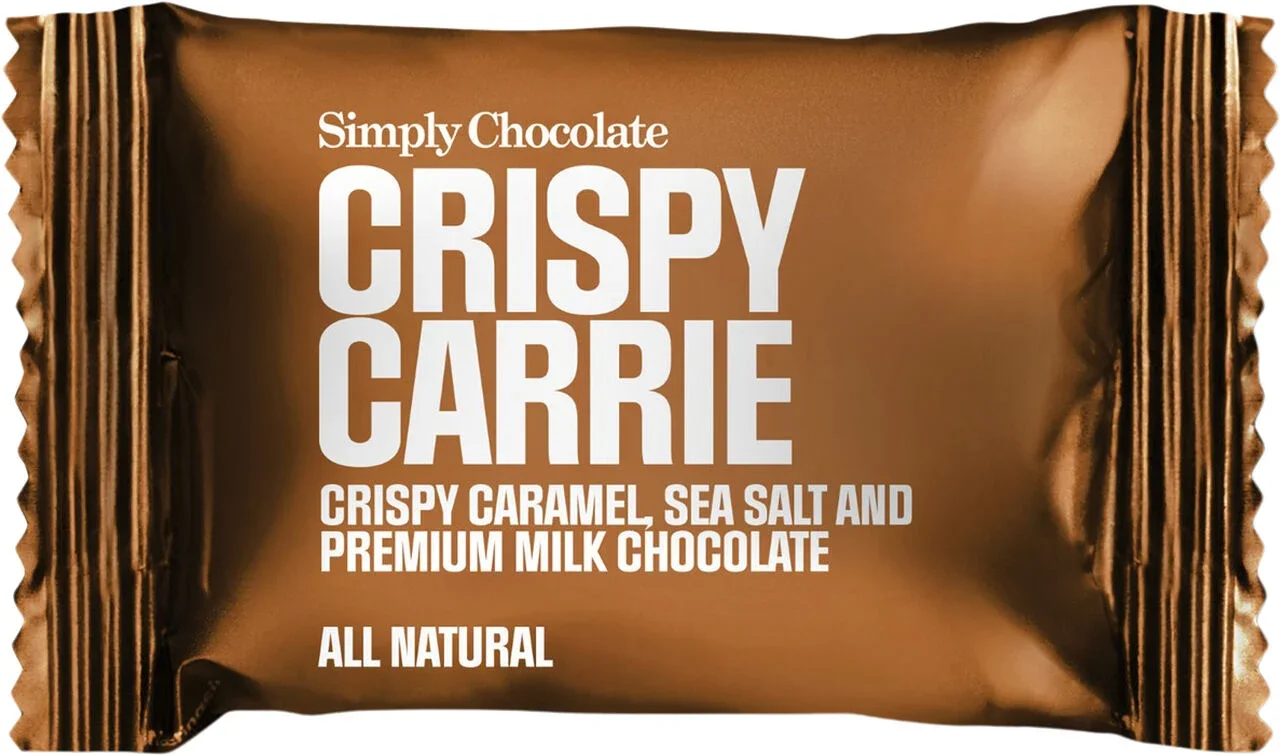 Mlkechokolade Bites med karamel og flagesalt, Crispy Carrie 10g