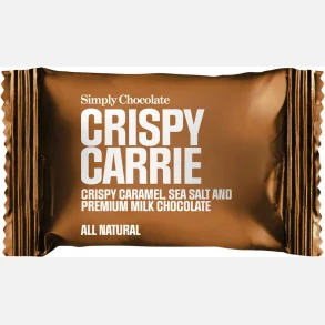 M�lkechokolade Bites med karamel og flagesalt, Crispy Carrie 10g