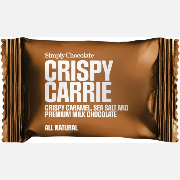 M�lkechokolade Bites med karamel og flagesalt, Crispy Carrie 10g