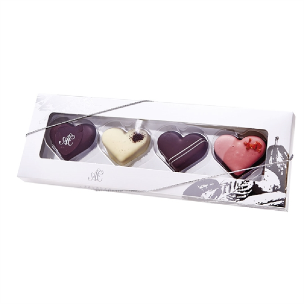 Petit four ske 4 stk. marcipanhjerter