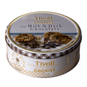 Tivoli cookies - Mlk og mrk chokolade