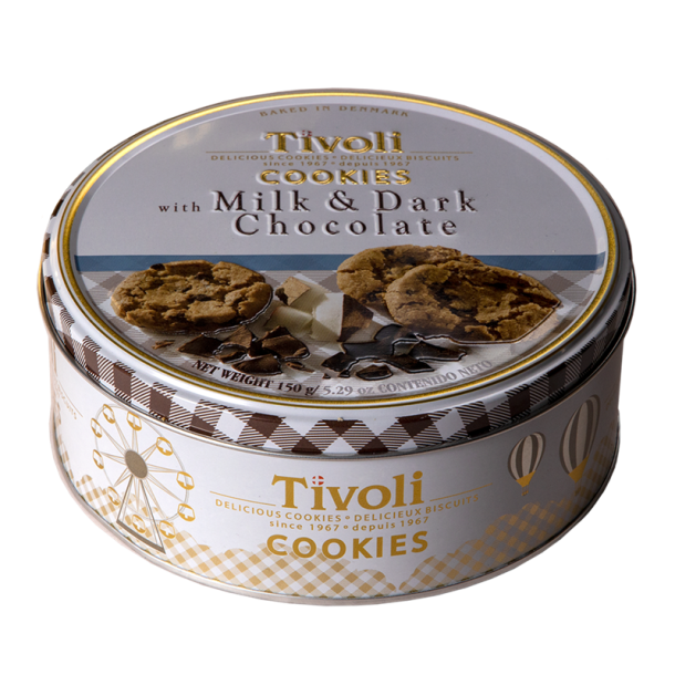 Tivoli cookies - M�lk og m�rk chokolade