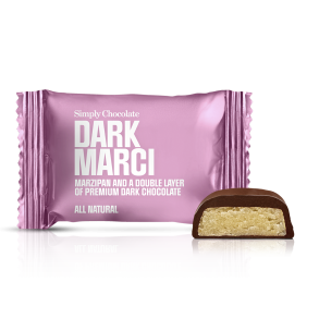 Chokolade Bites med marcipan, Dark Marci 10g