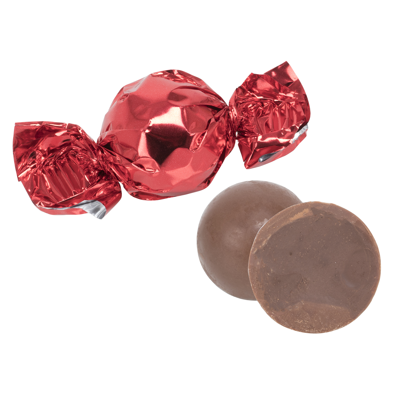 Chokolade kugler, lys, rd folie 1000g 