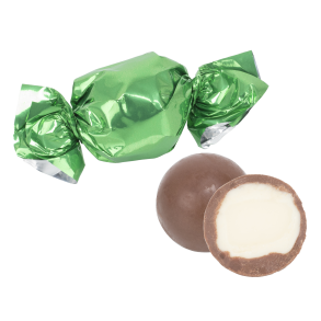 Chokolade kugler, kokos, gr�n folie 100g 