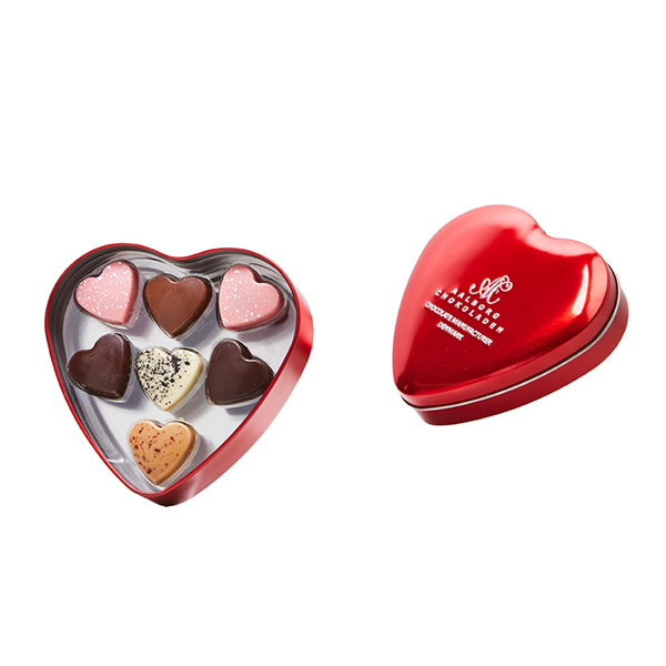 Hjerteske med 7 stk chokoladehjerter
