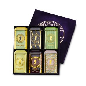 Gaveske Exclusiv Velour, 6 stk tebrevsdser -Purple