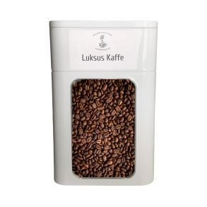 Dse inkl 1 kg gourmet kaffebnner (hvid metal med vindue)