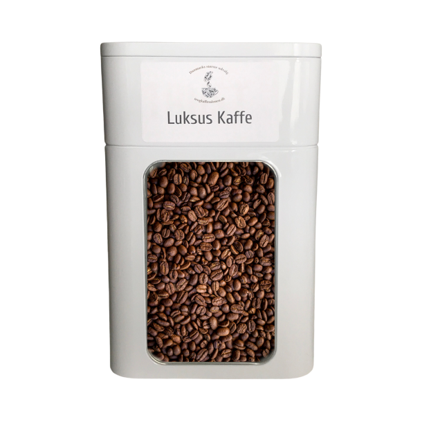 Dse inkl 1 kg gourmet kaffebnner (hvid metal med vindue)