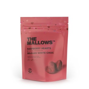 MALLOW HEARTS - RASPBERRY, 90g