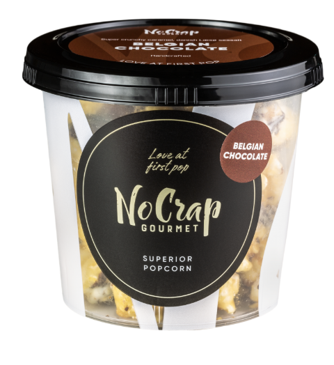 No Crap Gourmet - Karamelovertrukket popcorn - Belgisk chokolade