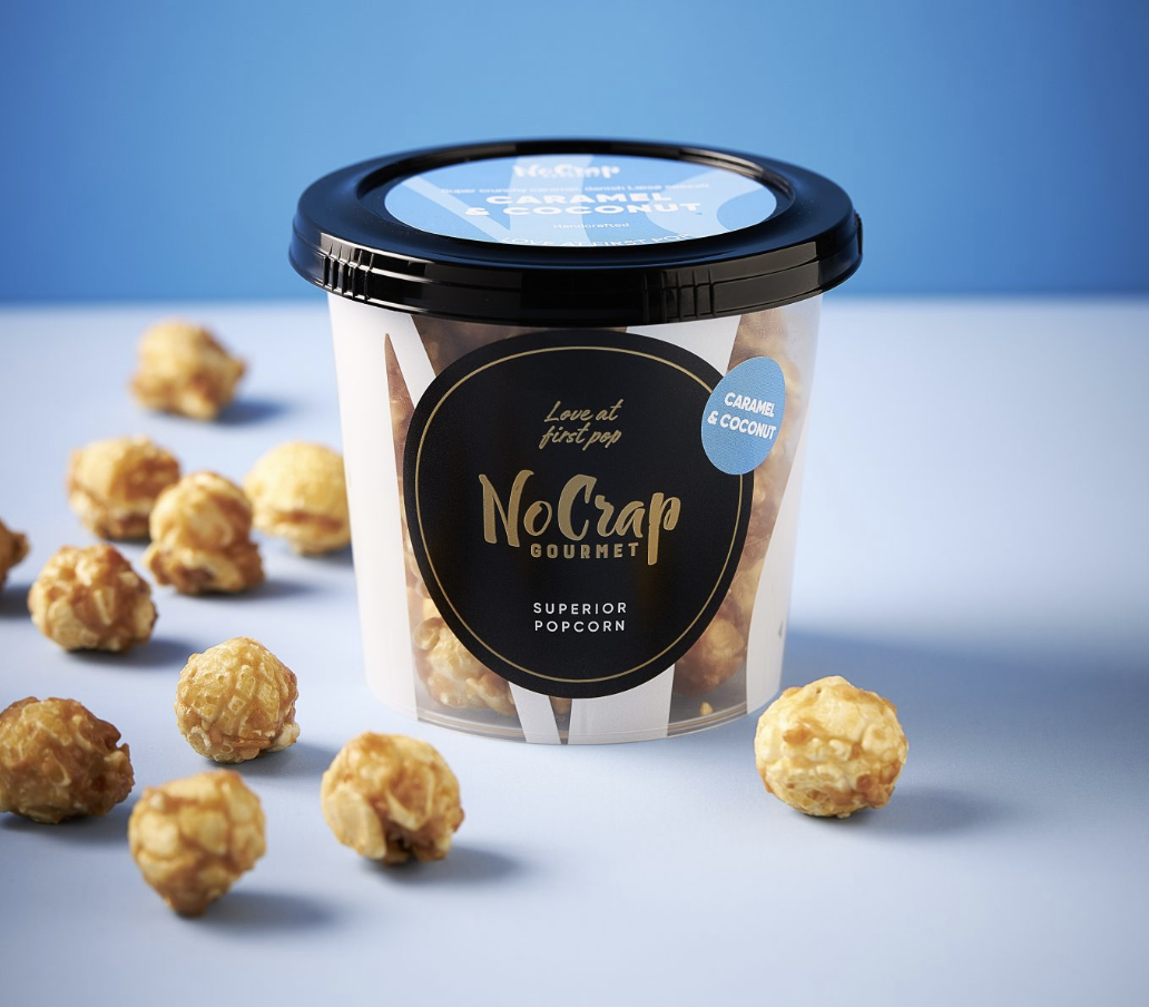 No Crap Gourmet - Karamelovertrukket popcorn - Caramel &amp; Coconut