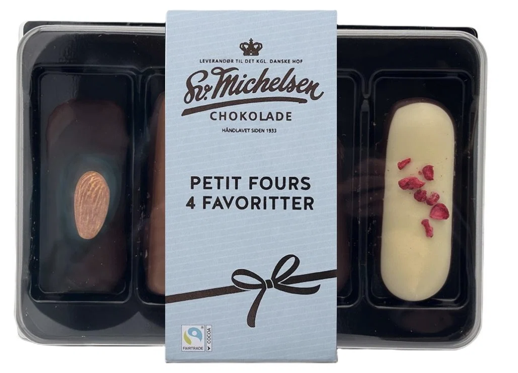 Sv. Michelsen - 4 petit fours - marcipan favoritter