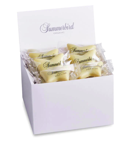 Sommerfugle, store, Pralin, 40 stk indpakket