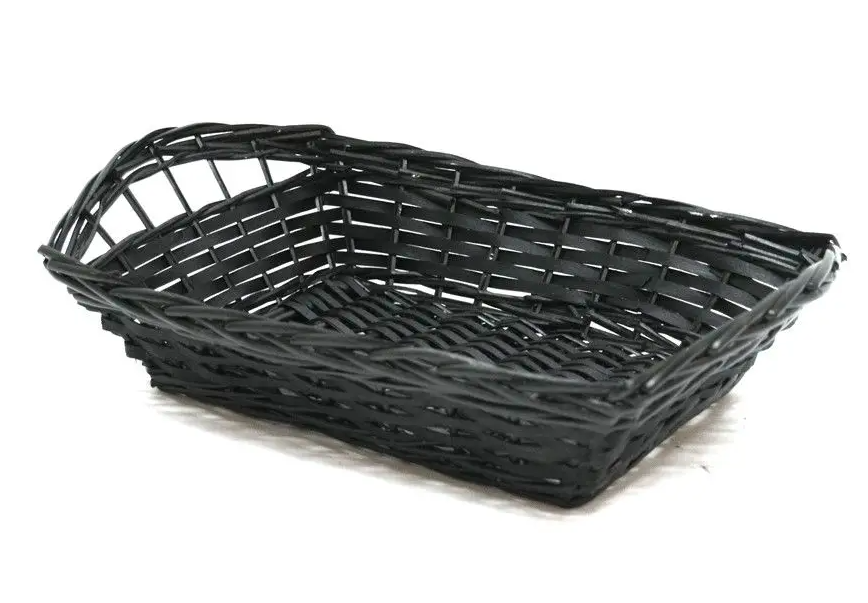 Sort rekt. Fletkurv - 32x25 cm. Design selv. 