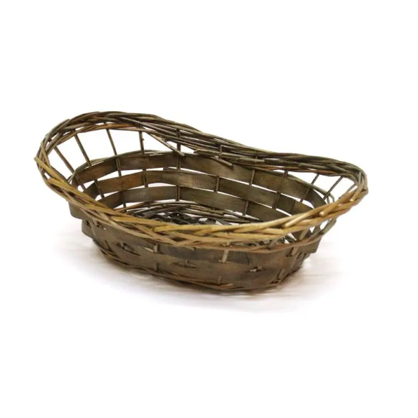 Brun oval Fletkurv - 39x25 cm. Design selv. 