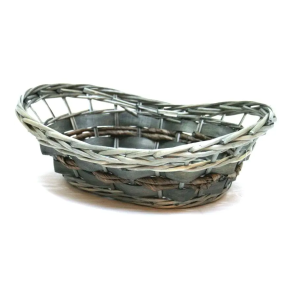 Gr oval Fletkurv - 51x36 cm. Design selv. 