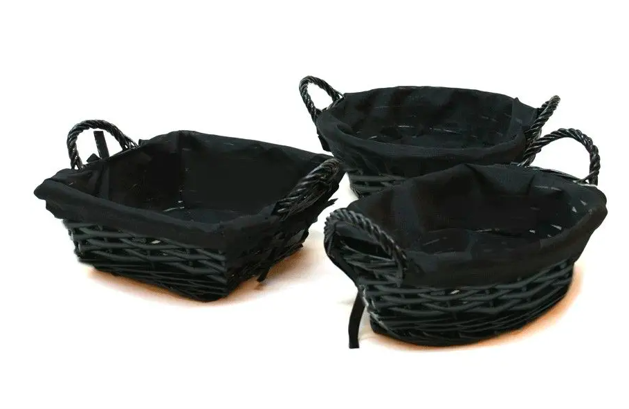 Brdkurv "3 ass" sort med stof D24h9 22X22H9 28X21H9. Design selv. 