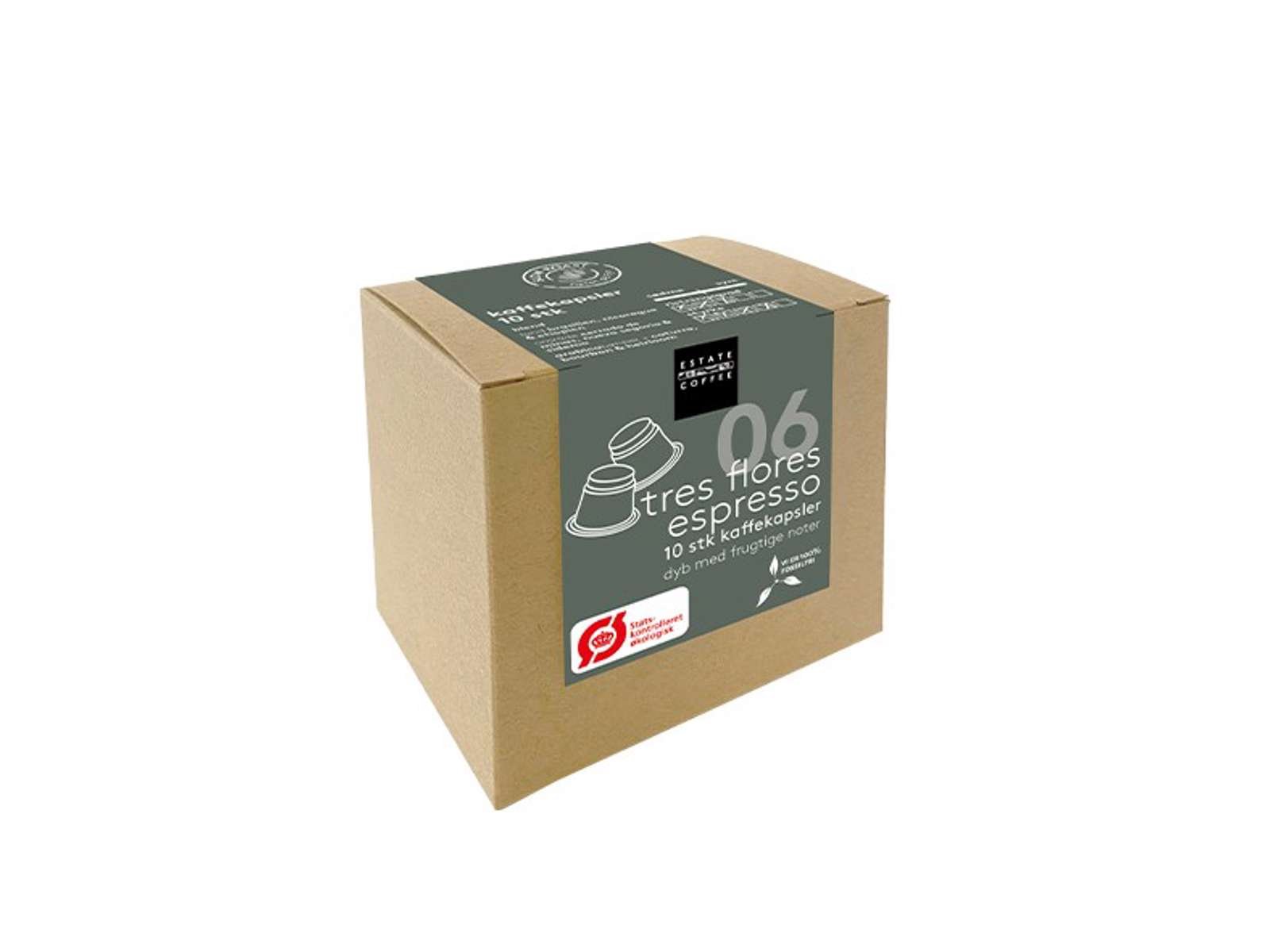06 tres flores Estate Coffee kaffekapsler kologisk, 10 stk