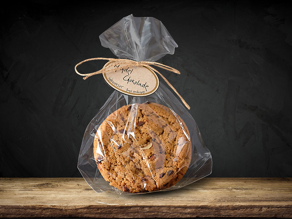 Cookie med mandel og mørk chokolade, 2 stk.